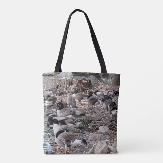 Ganzen in het park tote bag (Achterkant)
