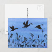 Ganzen in vlucht briefkaart (Voorkant / Achterkant)