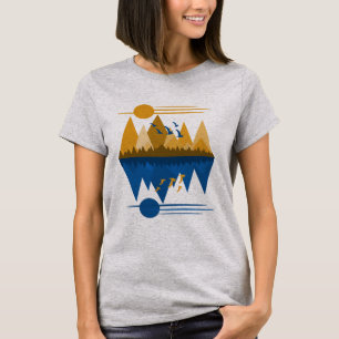 Ganzen in vlucht t-shirt