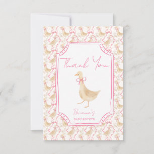 Ganzen kinderrijmpjes baby shower bedankkaart