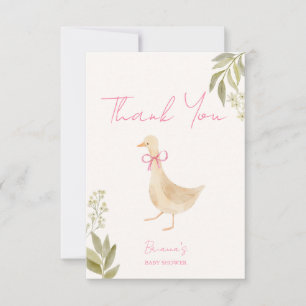 Ganzen kinderrijmpjes baby shower bedankkaart