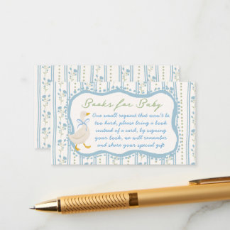Ganzen kinderrijmpjes baby shower boek verzoek informatiekaartje