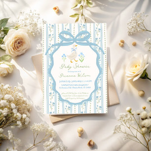 Ganzen kinderrijmpjes baby shower kaart
