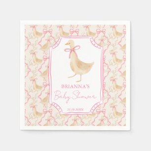 Ganzen kinderrijmpjes baby shower met monogram servet