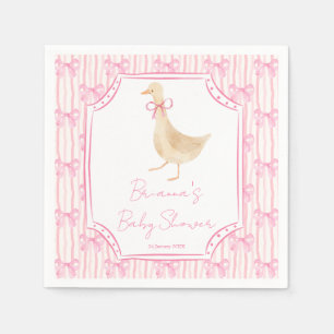 Ganzen kinderrijmpjes baby shower roze gepersonali servet
