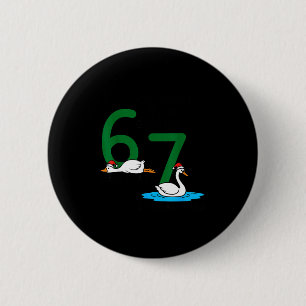 Ganzen leggen zwanen zwemmen 67 Zes ganzen Zeven Ronde Button 5,7 Cm