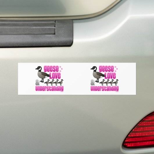 Ganzen, liefde en begrip bumpersticker (Op auto)