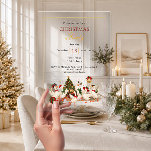 Ganzen Luxe Kerstfeest Acryl Uitnodigingen