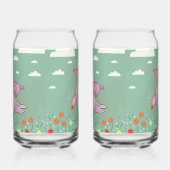 Ganzen Meisjes | Whimsical Volkskunst Eendenduo Blikvorm Glas (Links)