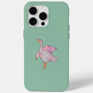 Ganzen Meisjes Whimsical Volkskunst Eendenduo iPhone 15 Pro Max Hoesje