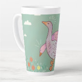 Ganzen Meisjes | Whimsical Volkskunst Eendenduo Latte Mok (Linkerhoek)