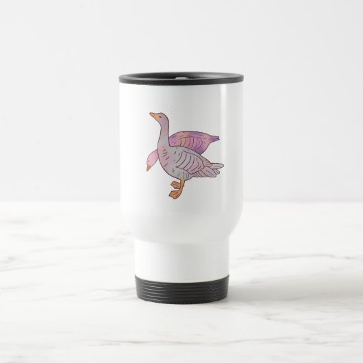 Ganzen Meisjes | Whimsical Volkskunst Eendenduo Reisbeker (Center)