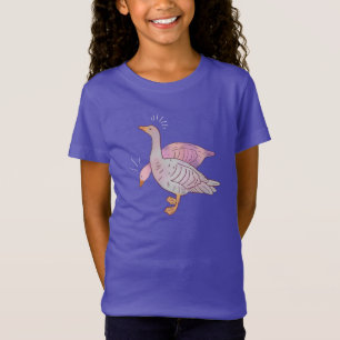 Ganzen Meisjes Whimsical Volkskunst Eendenduo T-shirt