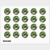GANZEN MET DOFFELS RONDE STICKER (Vel)