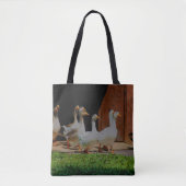 Ganzen op de Maart Dierkunst Tote Bag (Voorkant)