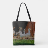 Ganzen op de Maart Dierkunst Tote Bag (Achterkant)