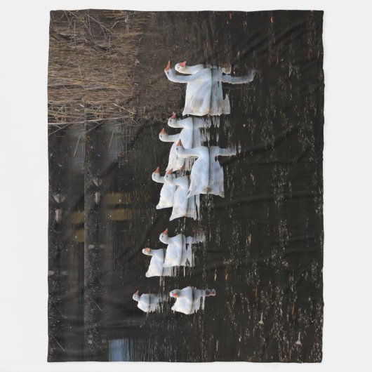 GANZEN op de VIJVER Fleece Deken (Voorkant)