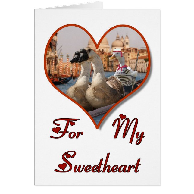 Ganzen op een Romantische Gondola Ride (Voorkant)