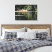 Ganzen op het Afbeelding van het meer Canvas Afdruk (Insitu (Slaapkamer))