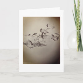 Ganzen op het strand kaart