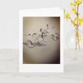 Ganzen op het strand kaart (Gele Bloem)