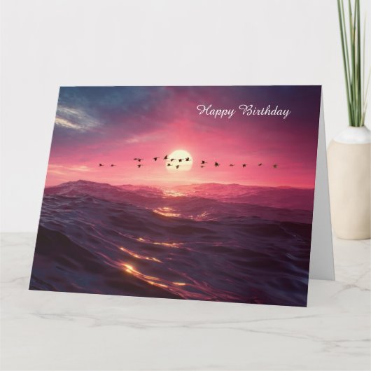 Ganzen op zonsondergang kaart (Voorkant)