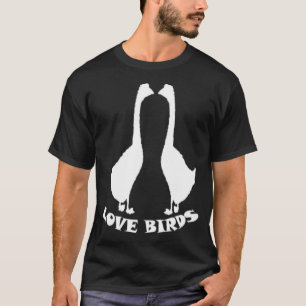 Ganzen-thema eenden vogels houden van zwarte honde t-shirt
