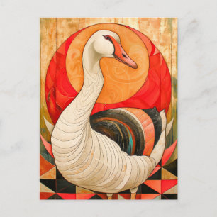 Ganzen Totem – Beschermende Art Deco Geest Briefkaart