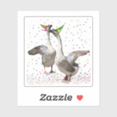 Ganzen vieren feest sticker (Vel)