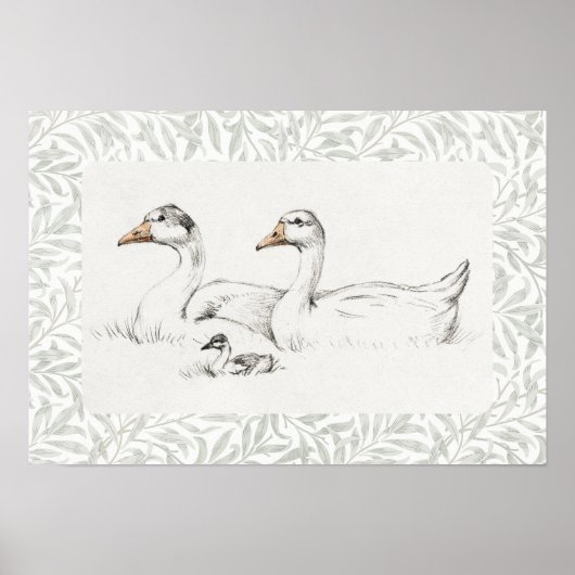 Ganzen vintage kinderkamer  poster (Voorkant)