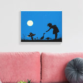 Ganzen voeren om middernacht canvas afdruk (Insitu (Woonkamer))