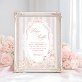Ganzenbloem Kant Meisje Baby Shower Luier Raffle Poster