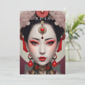Ganzende Geisha Kaart (Staand voorkant)