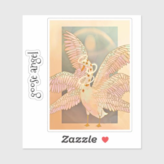 Ganzenengel tekening met vleugels sticker (Vel)