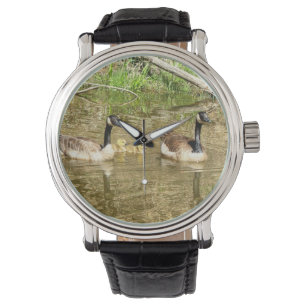 Ganzenfamilie Canada Horloge