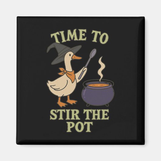 Ganzenheks Halloween tijd om de pot cauldro te roe Magneet (Voorkant)