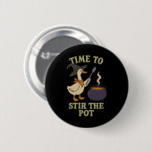 Ganzenheks Halloween tijd om de pot cauldro te roe Ronde Button 5,7 Cm (Voorkant /achterkant)