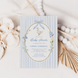 Ganzenhuisje Blauwe Baby Shower Kaart