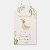 Ganzenkwekerij rijmt baby shower gunst cadeaulabel (Voorkant)