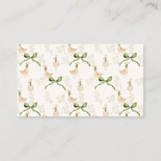 Ganzenkwekerij rijmt baby shower luierverloting informatiekaartje (Achterkant)