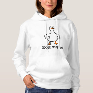 Ganzenmodus Aan Fun Silly Goose Humeur Voor Vrouw Hoodie