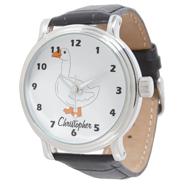 Ganzenontwerp Gepersonaliseerd Horloge (Gekanteld)