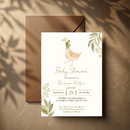 Ganzenpeuterrijmpjes baby shower kaart