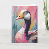 Ganzenportret moderne impressionistische kunst kaart (Voorkant)