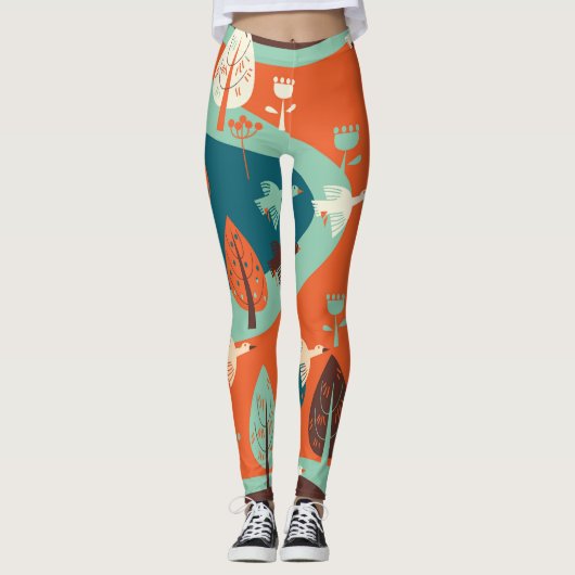 Ganzenwoud:  Natuur Scène Leggings (Voorkant)