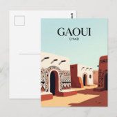Gaoui dorp Tsjaad Briefkaart (Voorkant / Achterkant)