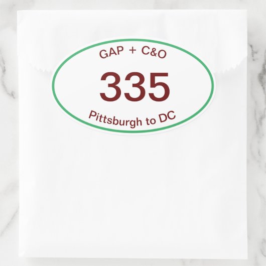 GAP + C&O Canal ovale sticker (Tas)