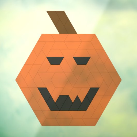 Gap-Toothed Jack-o-Lantern trapezoïde Tegel Raamsticker (Vel 3)