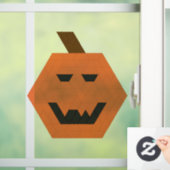 Gap-Toothed Jack-o-Lantern trapezoïde Tegel Raamsticker (Huis)