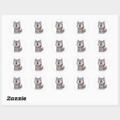 Gapende Wolf Ronde Sticker (Vel)